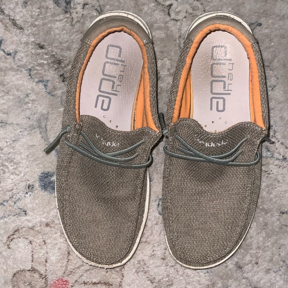 Hey Dude Wally Youth Sox Sahara Slip On Shoes Boys Casual Brown Tan Loafers sz 6 - Picture 3 of 8